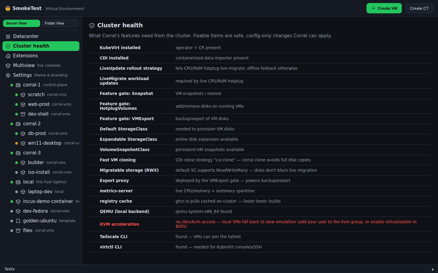 Backend and cluster health checks