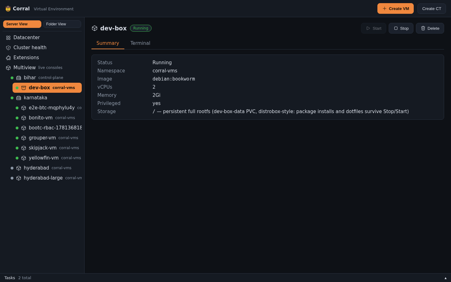 Container (CT) detail — distrobox-style persistent rootfs